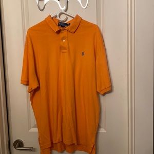 Men’s 100% cotton, orange polo by Ralph Lauren